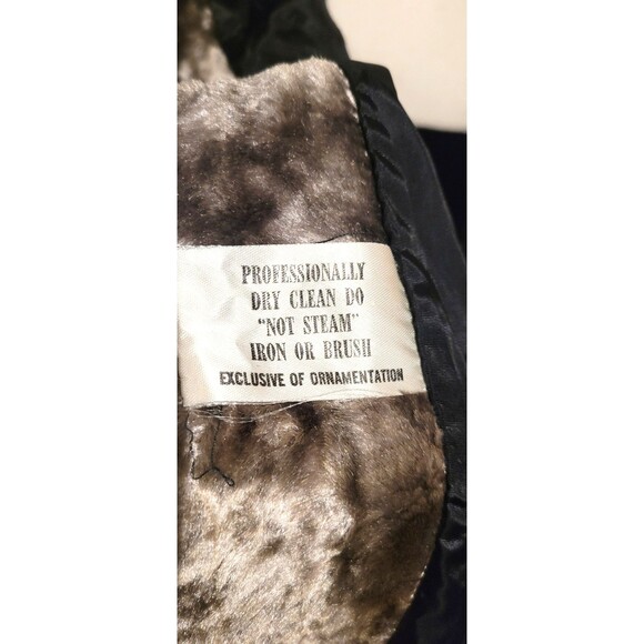 VTG MOD 60 70s trench Faux SILVER MINK Fur Broadtail Lamb Double Breasted Coat M - Picture 11 of 11